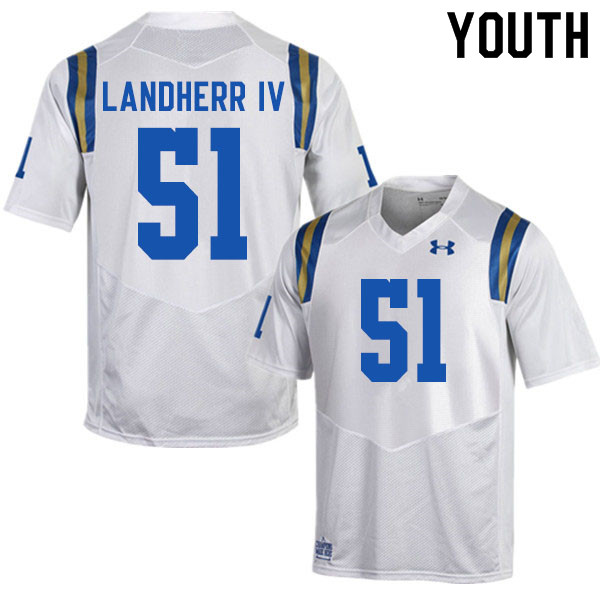 Youth #51 Jack Landherr IV UCLA Bruins College Football Jerseys Sale-White - Click Image to Close